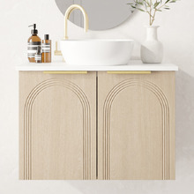 Arco 750mm Wall Hung Single Vanity with Solid Surface Countertop